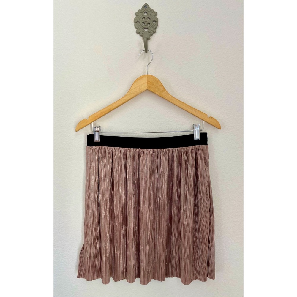 BCBG • Metallic Rose New Years Party Pocket Pleated Mini Skirt